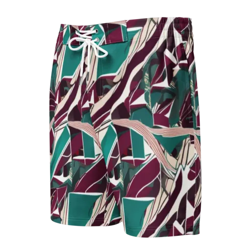 Maroon Momentum on a Men's Board Shorts