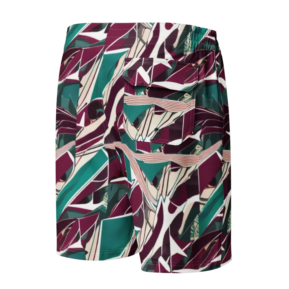 Maroon Momentum on Men's Board Shorts — Back