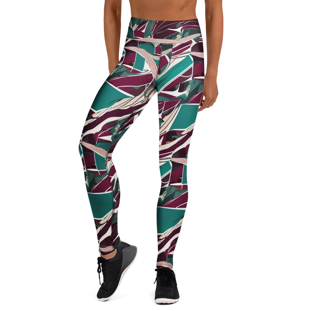 Maroon Momentum on Yoga Leggings — Front