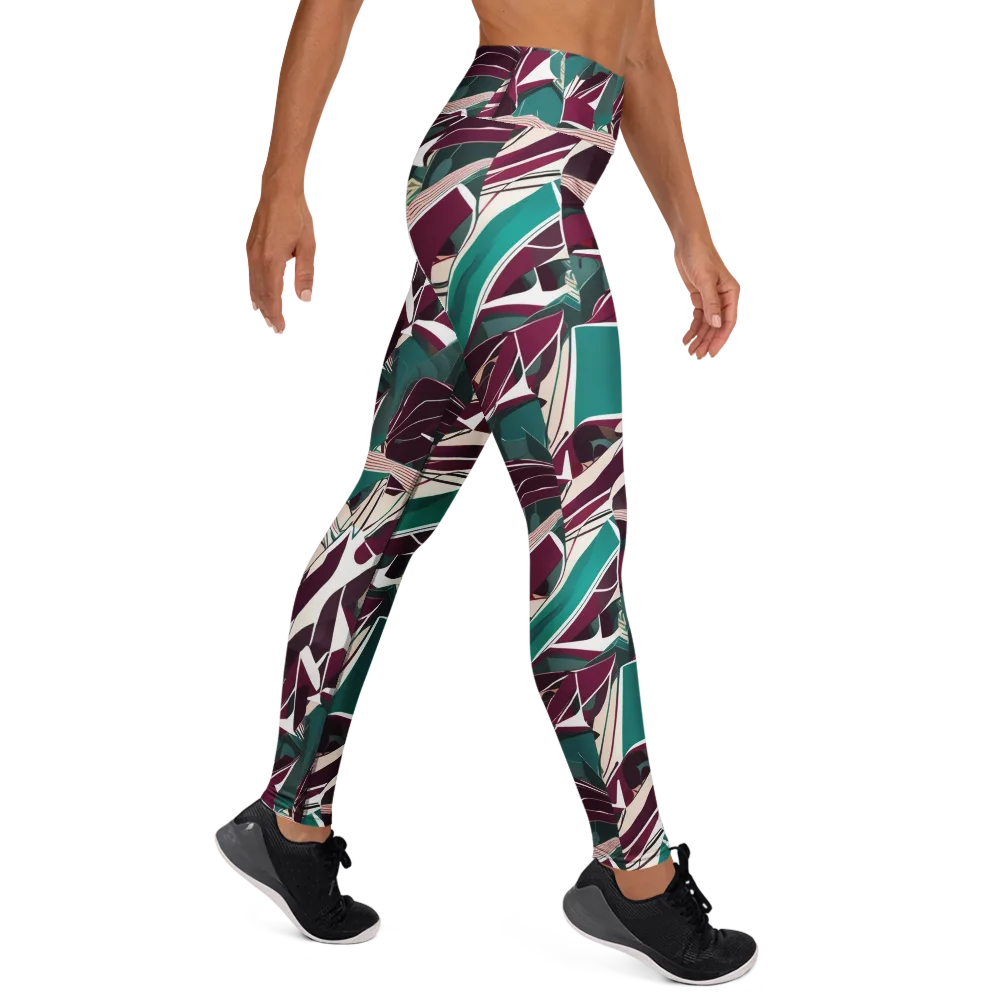 Maroon Momentum on Yoga Leggings — Right