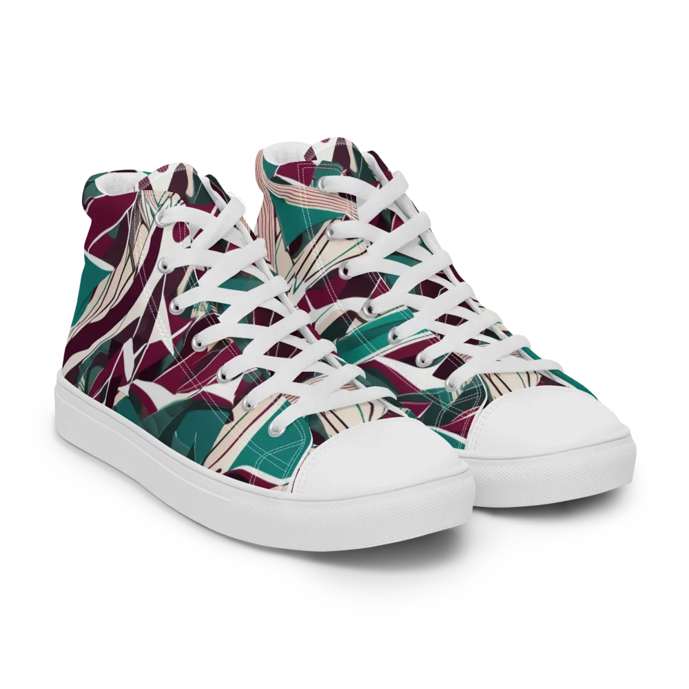 Maroon Momentum on Men's High Top Canvas Shoes — Right Front