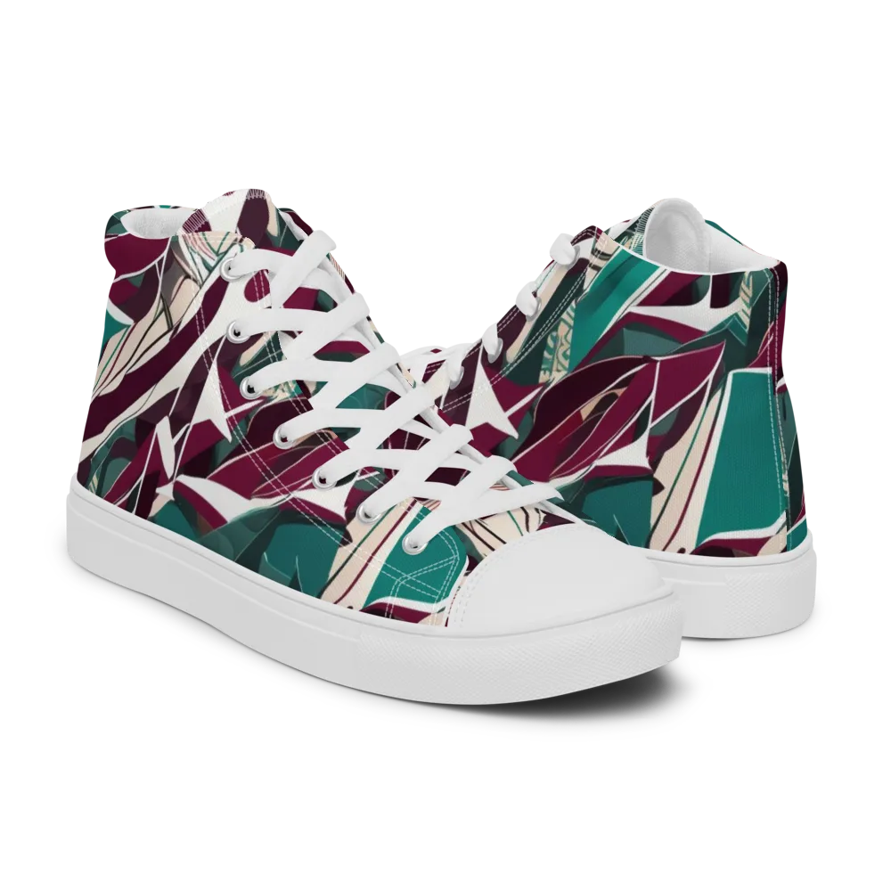 Maroon Momentum on Men's High Top Canvas Shoes — Right