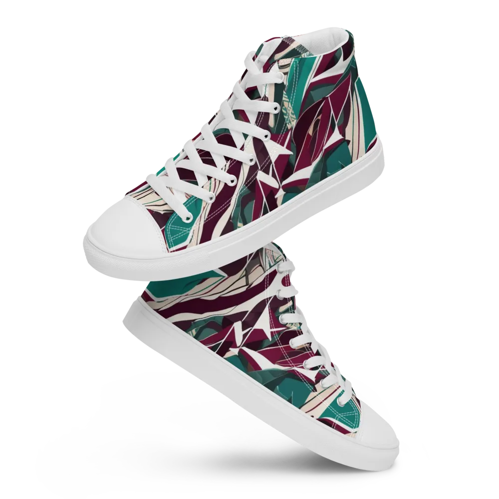 Maroon Momentum on Men's High Top Canvas Shoes — Front