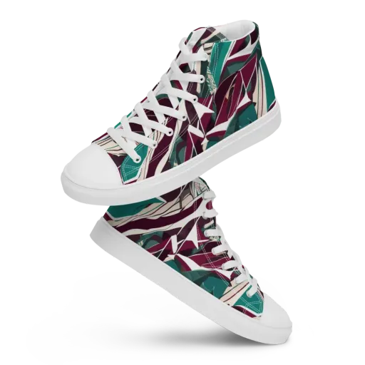 Maroon Momentum on a Men's High Top Canvas Shoes