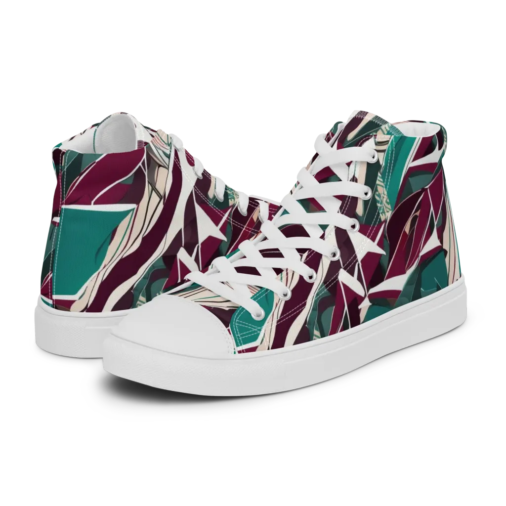 Maroon Momentum on Women's High Top Canvas Shoes — Left