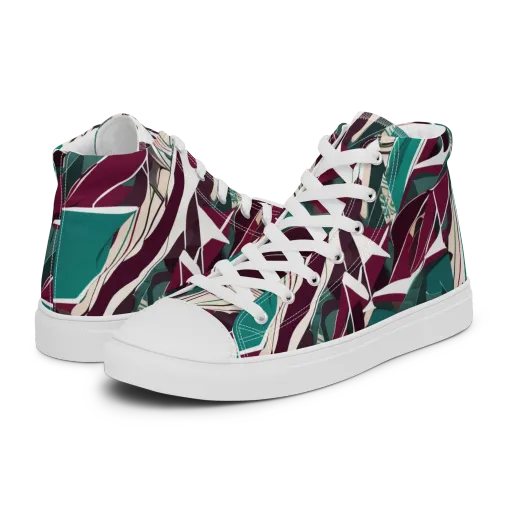 Maroon Momentum on a Women's High Top Canvas Shoes