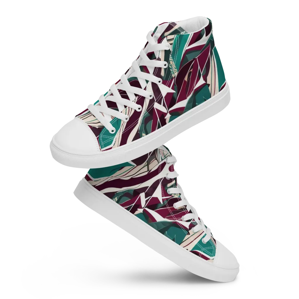 Maroon Momentum on Women's High Top Canvas Shoes — Front