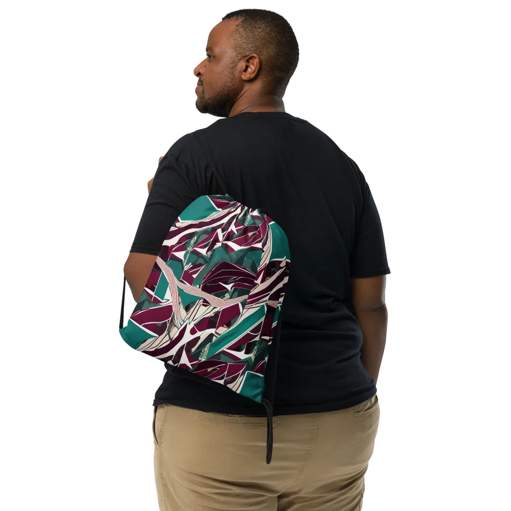 Maroon Momentum on Drawstring Bag — Front