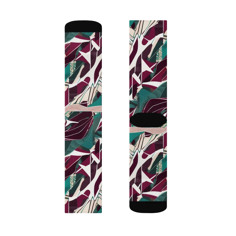 Maroon Momentum on Socks — Left Sock