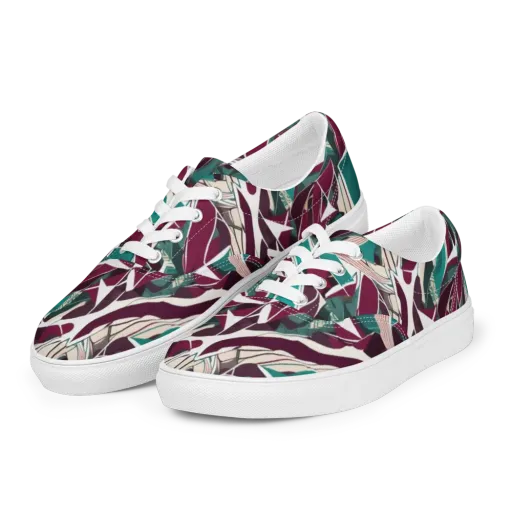 Maroon Momentum on a Men's Lace-Up Canvas Shoes