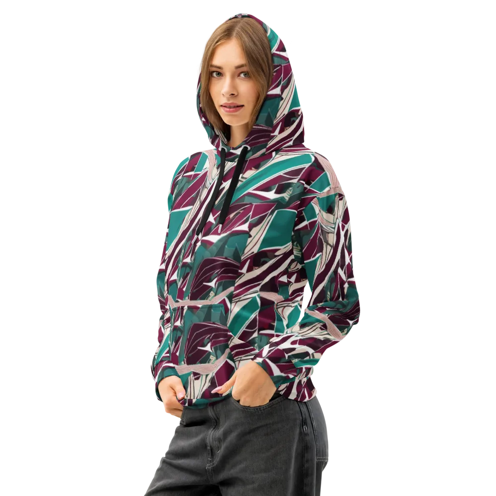 Maroon Momentum on Cotton Hoodie — Left Front