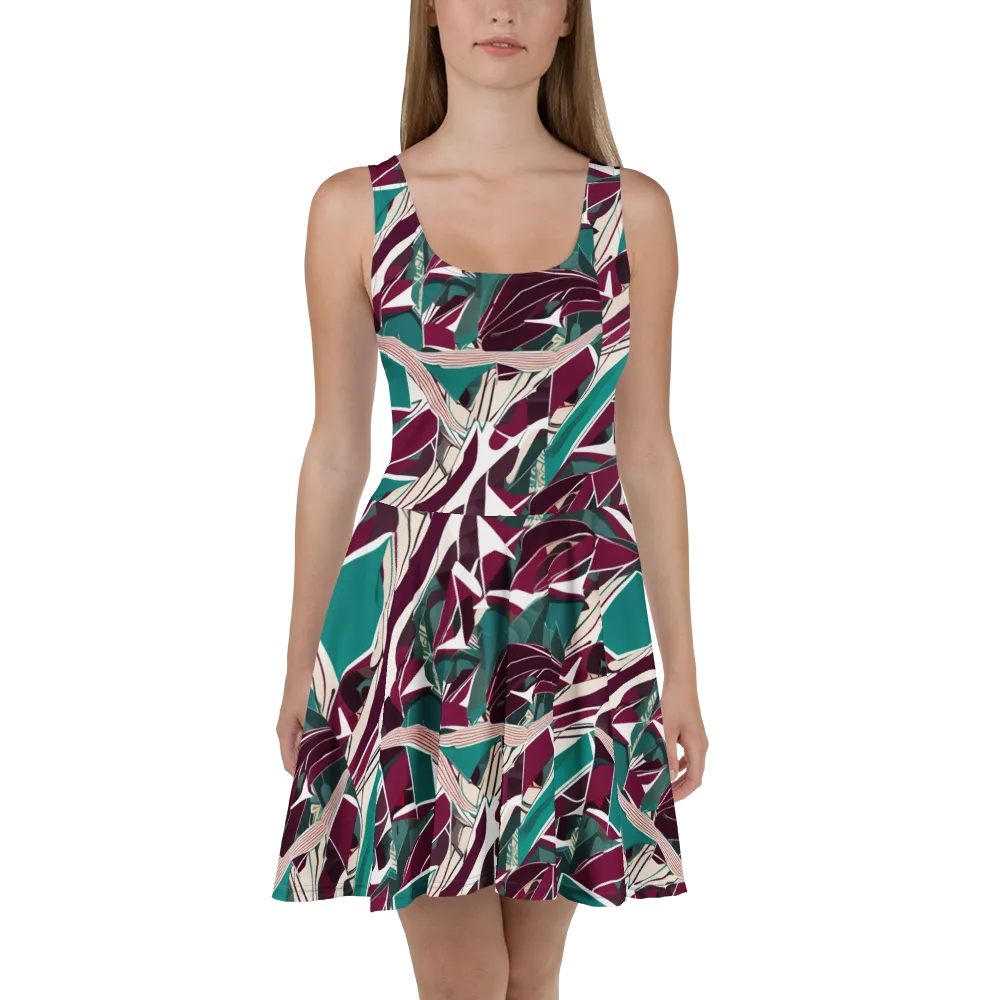 Maroon Momentum on Skater Dress — Front