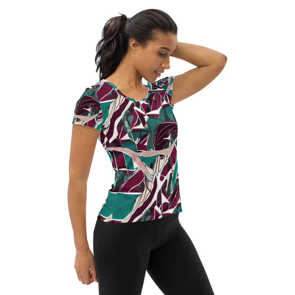 Maroon Momentum on Women's Athletic T-Shirt — Right