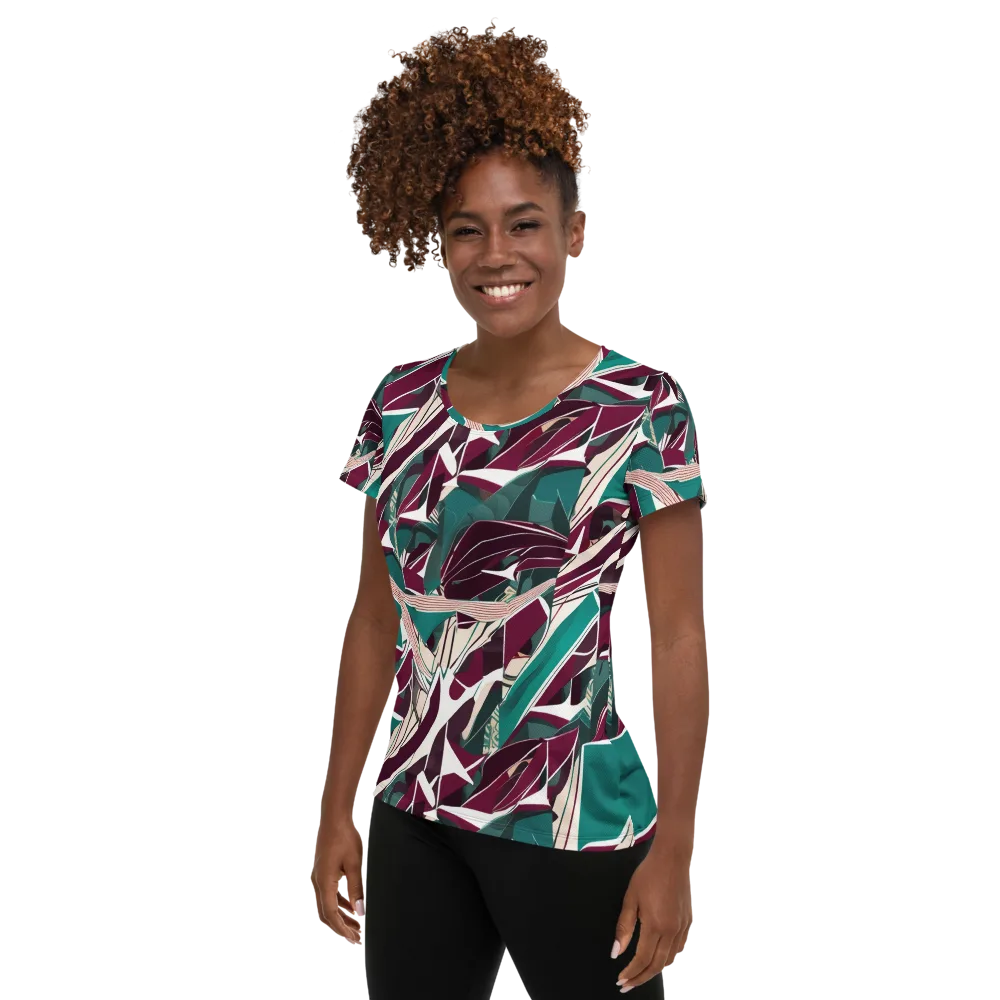 Maroon Momentum on Women's Athletic T-Shirt — Left