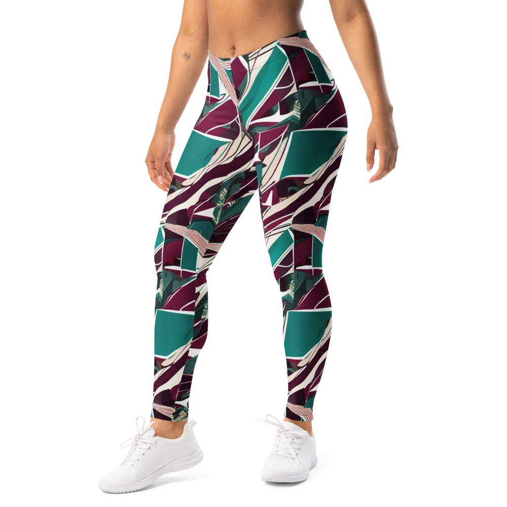 Maroon Momentum on Leggings — Left Front
