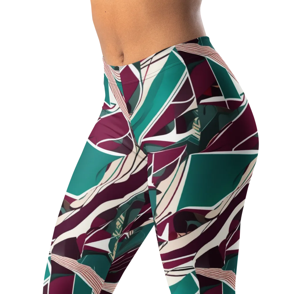 Maroon Momentum on Leggings — Left Front