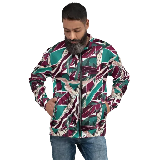Maroon Momentum on a Bomber Jacket