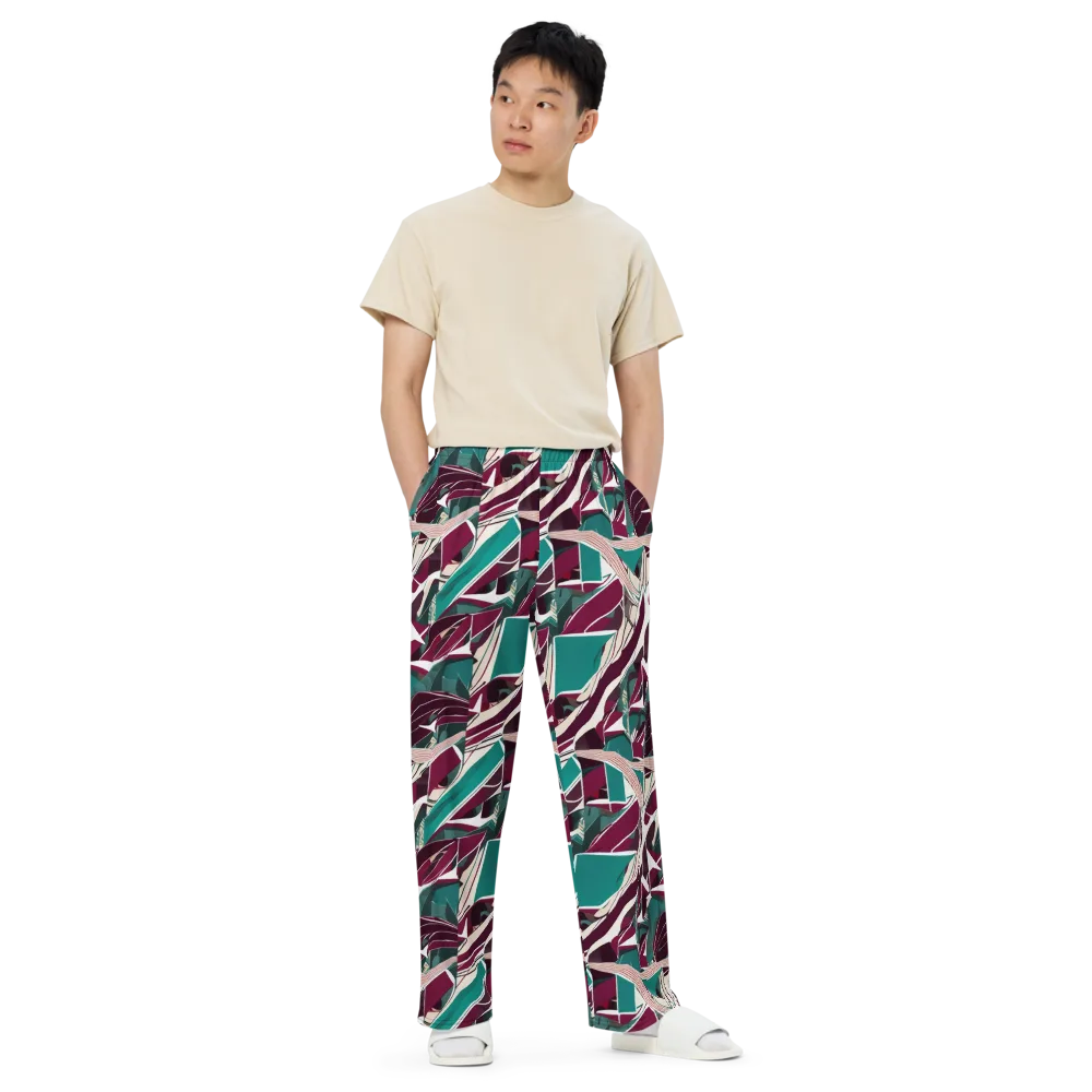 Maroon Momentum on Wide-Leg Pants — Front