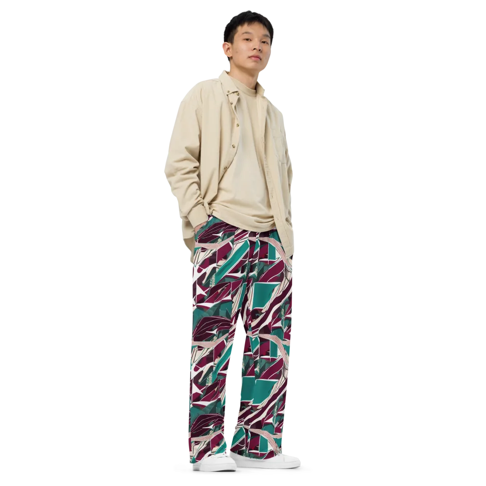Maroon Momentum on Wide-Leg Pants — Right Front