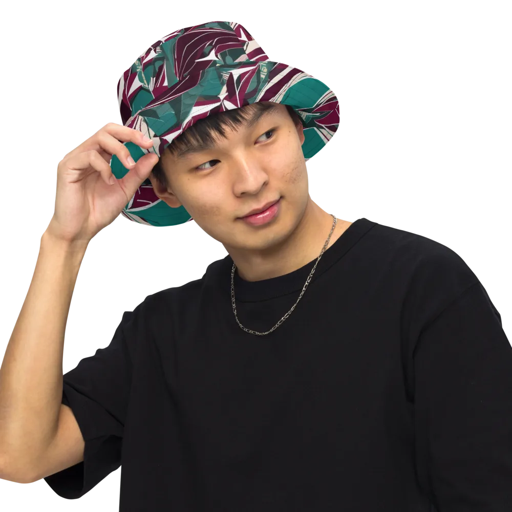Maroon Momentum on Reversible Bucket Hat — Front Inside