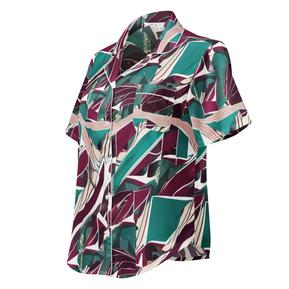 Maroon Momentum on Women's Short Sleeve Pajama Top — Left Front