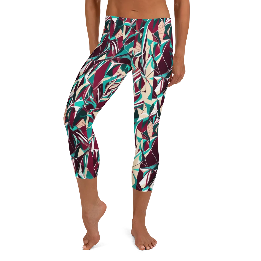 Bordeaux Prism on Capri Leggings — Front