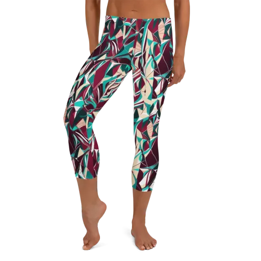 Bordeaux Prism on a Capri Leggings