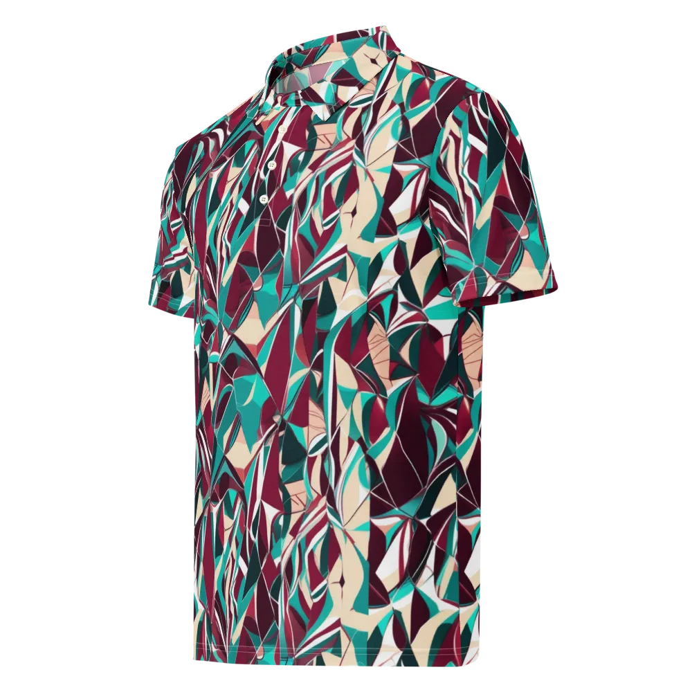 Bordeaux Prism on Men's Slim Fit Polo Shirt — Left Front