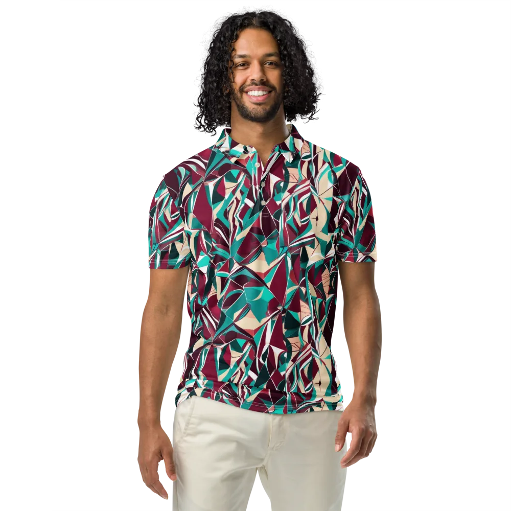 Bordeaux Prism on Men's Slim Fit Polo Shirt — Front