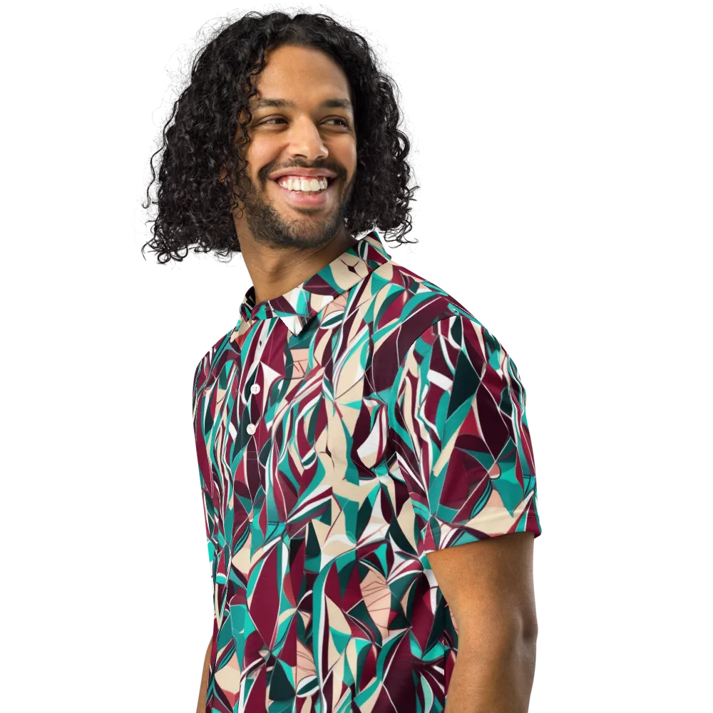 Bordeaux Prism on Men's Slim Fit Polo Shirt — Left Front