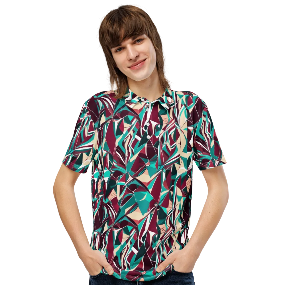 Bordeaux Prism on Men's Slim Fit Polo Shirt — Front
