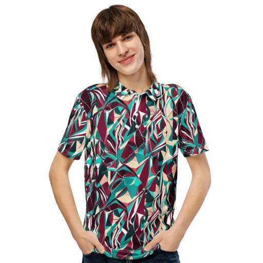 Bordeaux Prism on a Men's Slim Fit Polo Shirt