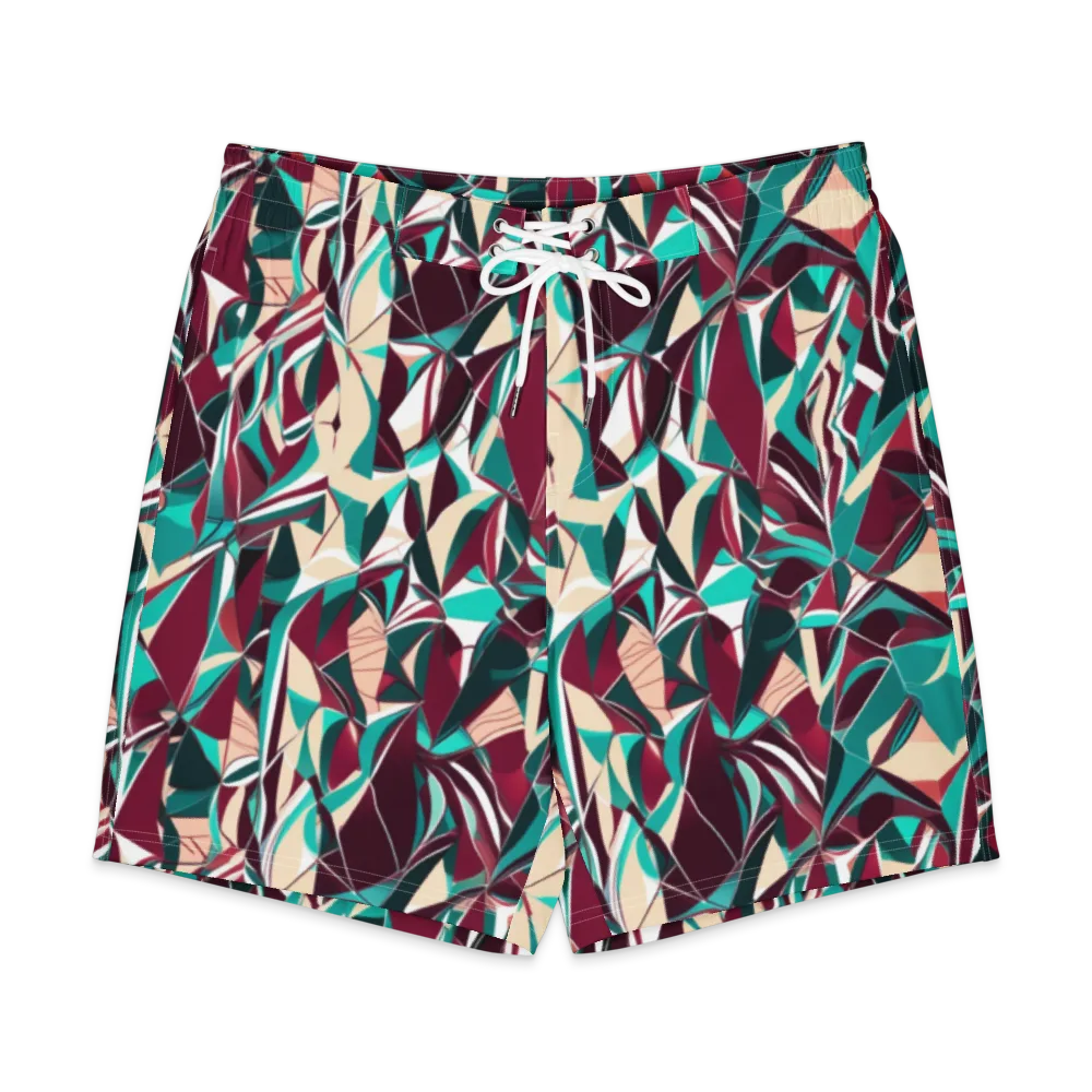 Bordeaux Prism on Men's Board Shorts — Front