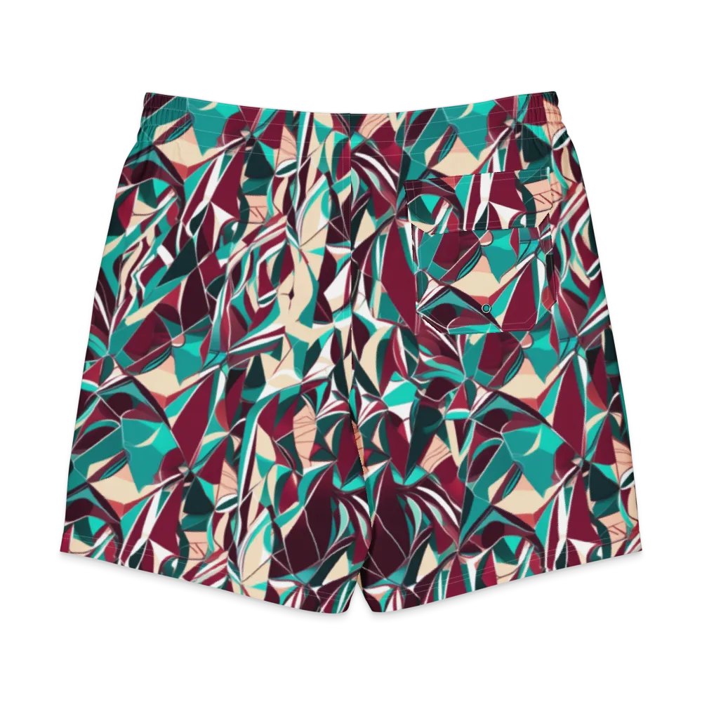 Bordeaux Prism on Men's Board Shorts — Back
