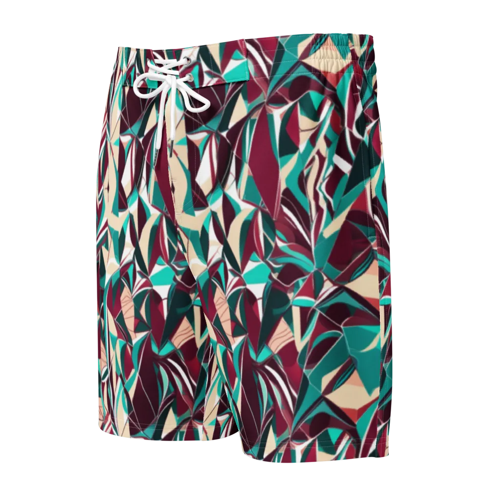 Bordeaux Prism on Men's Board Shorts — Front
