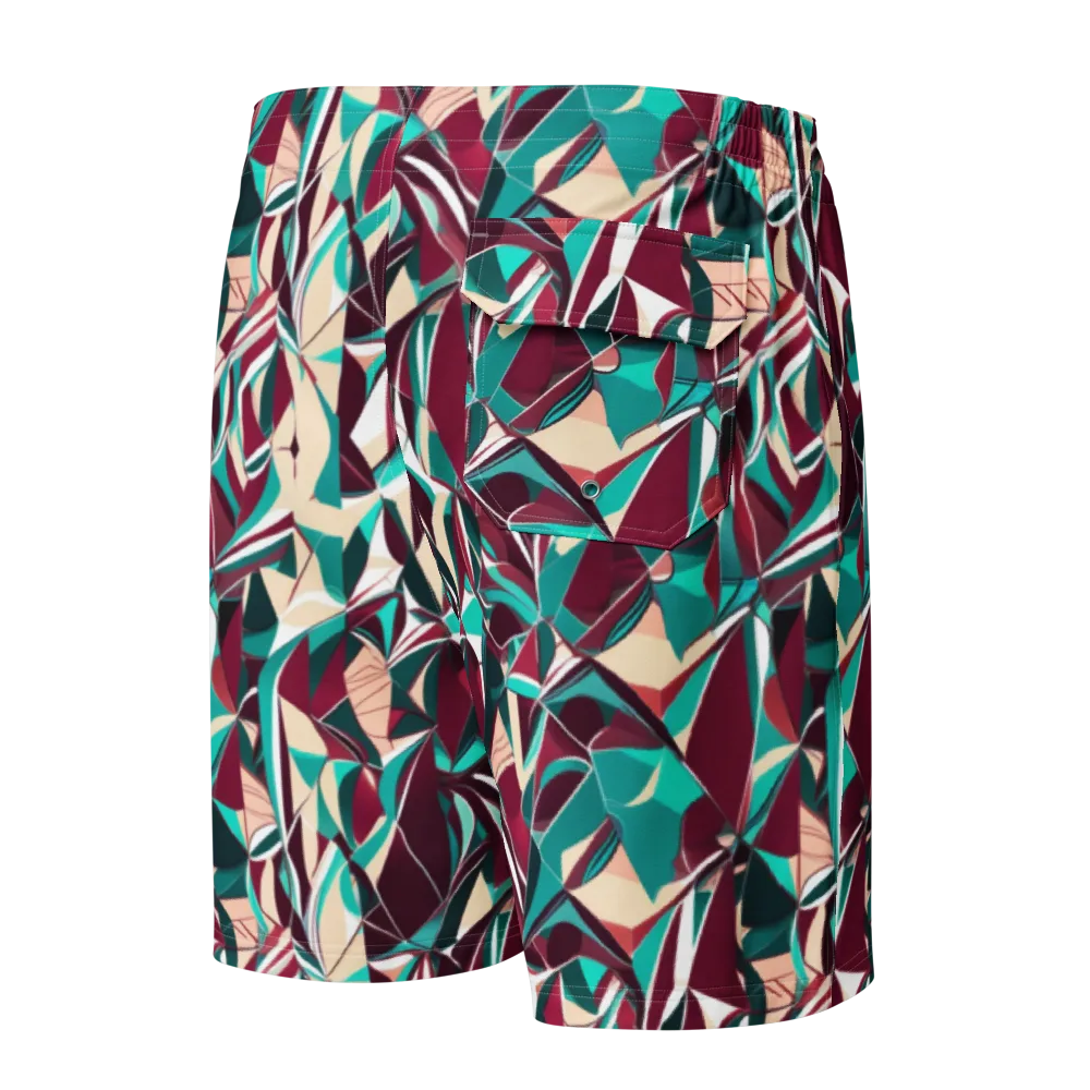 Bordeaux Prism on Men's Board Shorts — Back