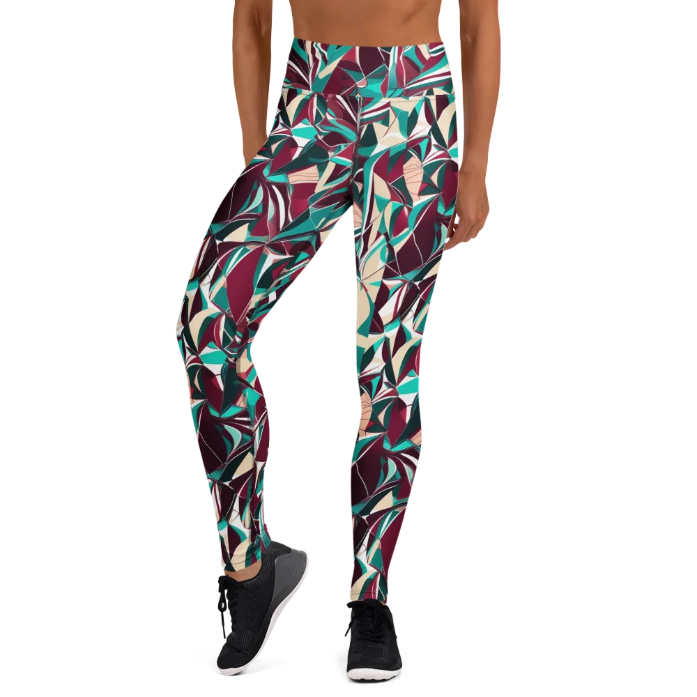Bordeaux Prism on Yoga Leggings — Front