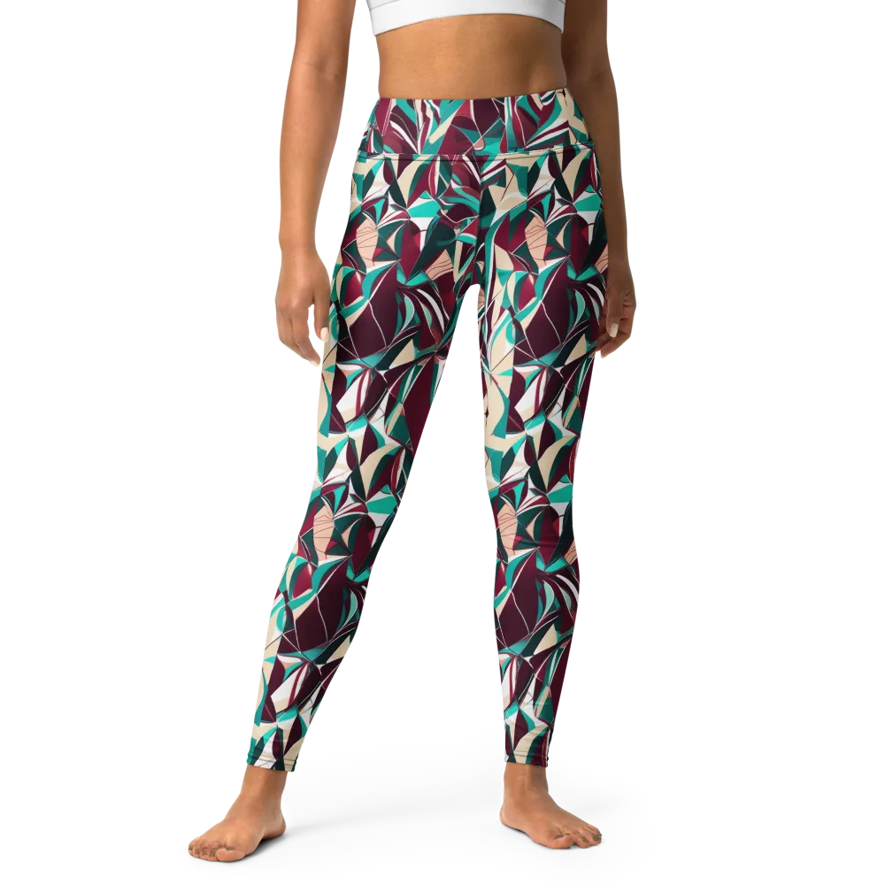 Bordeaux Prism on Yoga Leggings — Front