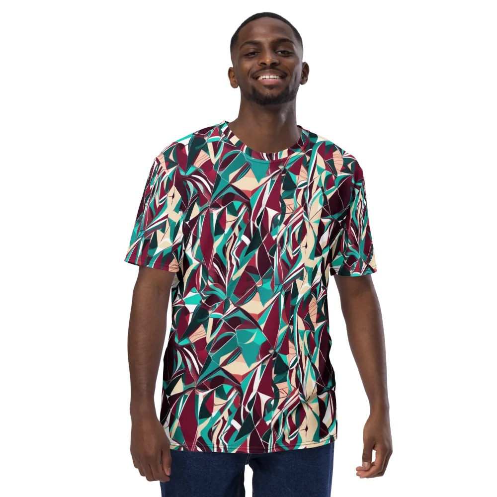 Bordeaux Prism on Men's Crew Neck T-Shirt — Front