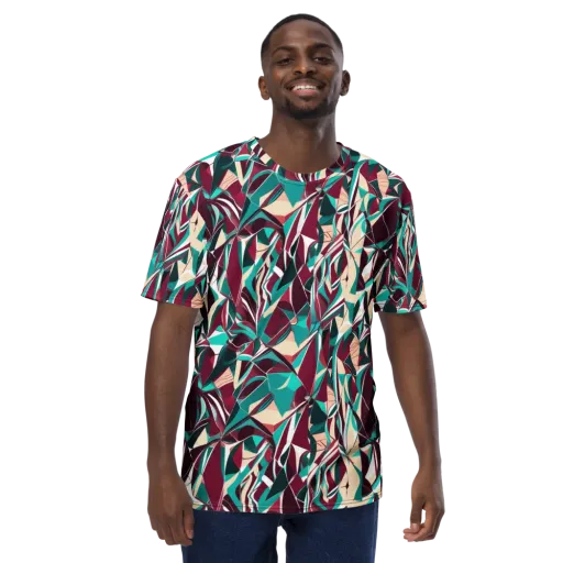 Bordeaux Prism on a Men's Crew Neck T-Shirt