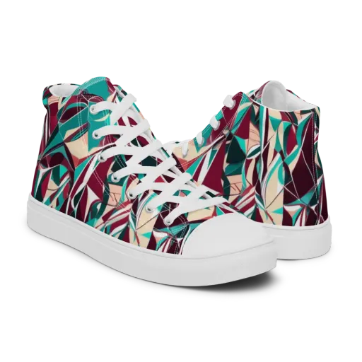 Bordeaux Prism on a Men's High Top Canvas Shoes