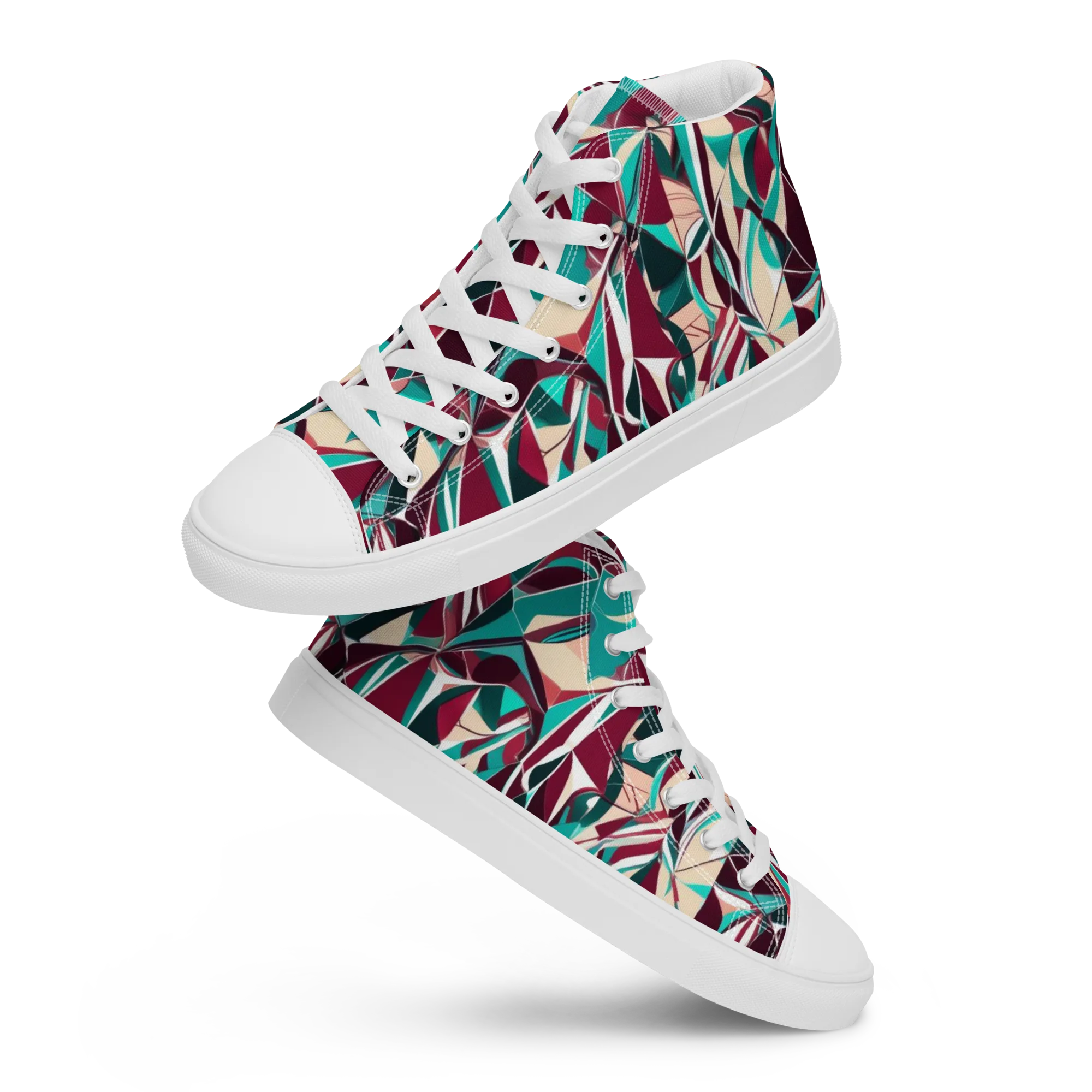Bordeaux Prism on Women's High Top Canvas Shoes — Front