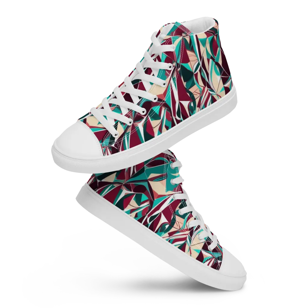 Bordeaux Prism on Women's High Top Canvas Shoes — Front