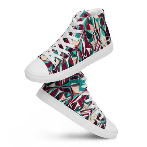 Bordeaux Prism on a Women's High Top Canvas Shoes