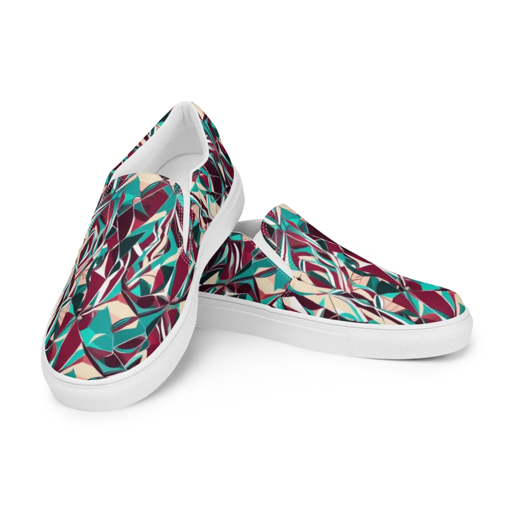 Bordeaux Prism on Men's Slip-On Canvas Shoes — Left Front