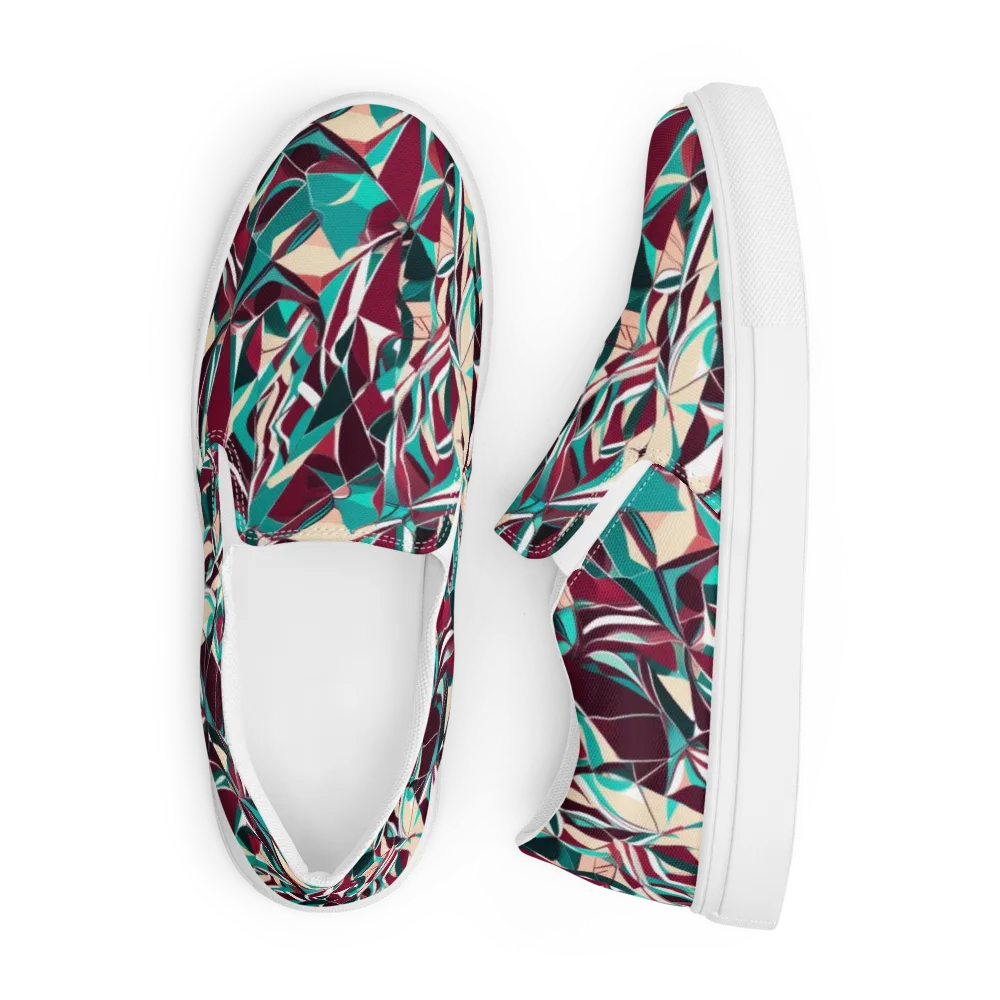 Bordeaux Prism on Men's Slip-On Canvas Shoes — Front