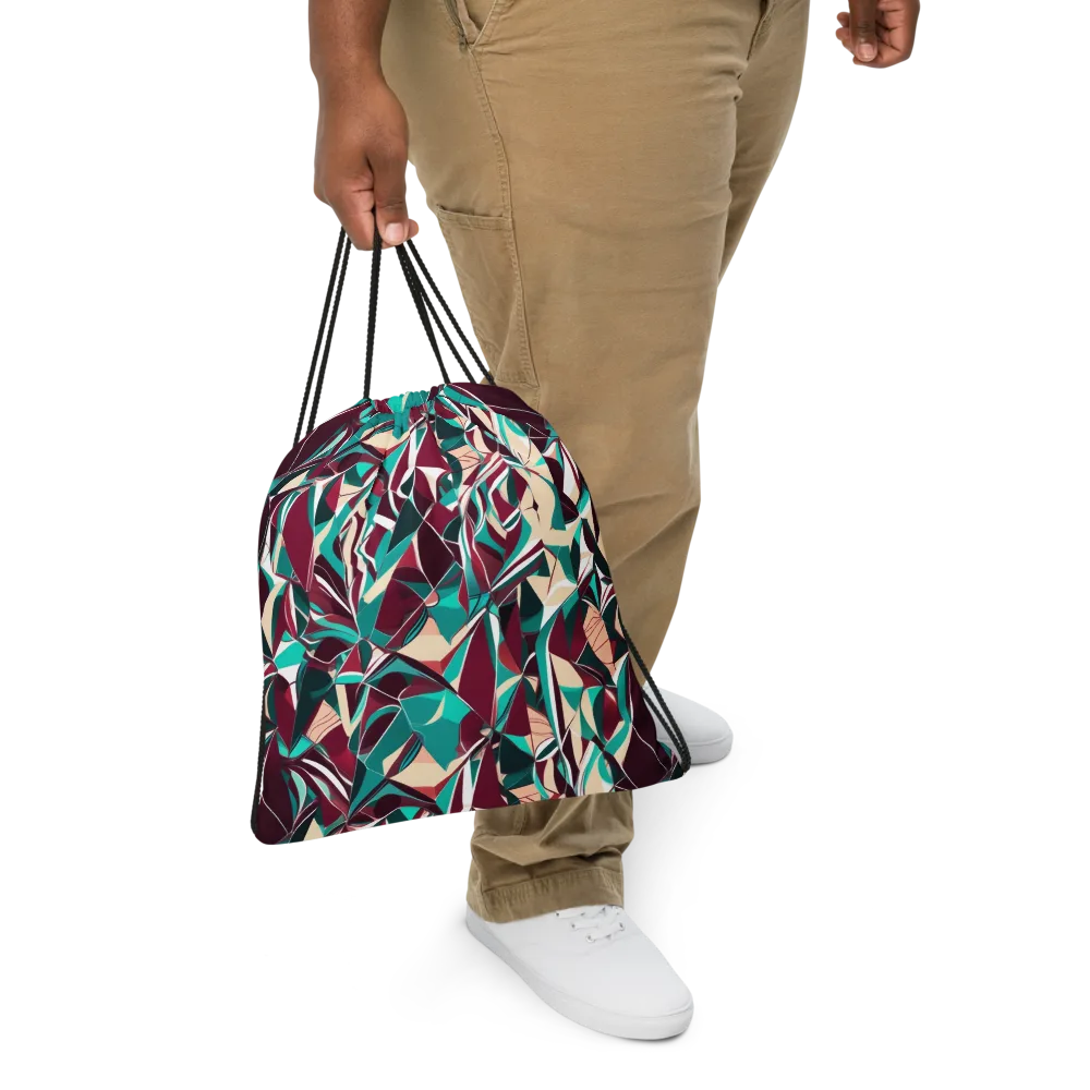 Bordeaux Prism on Drawstring Bag — Front