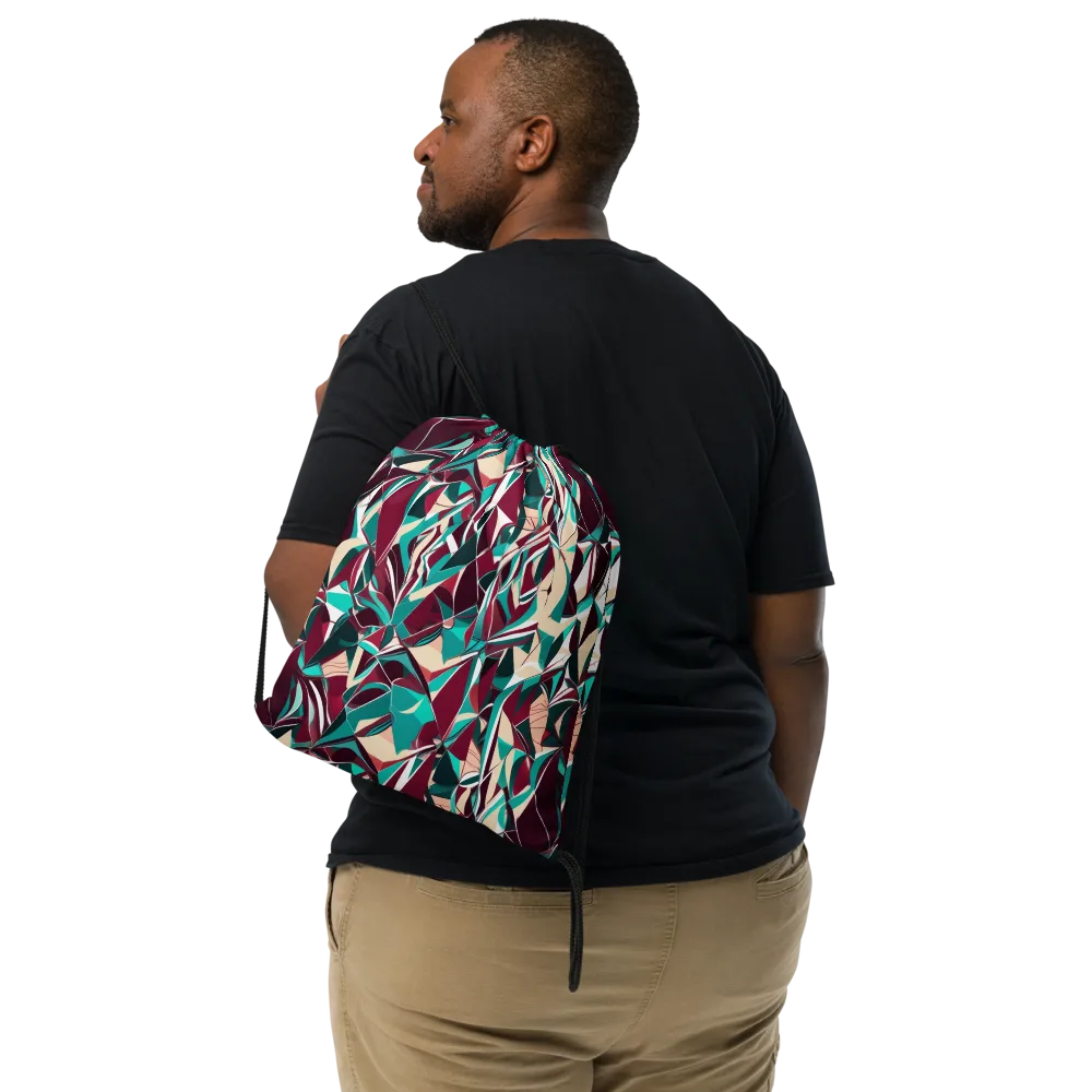 Bordeaux Prism on Drawstring Bag — Front