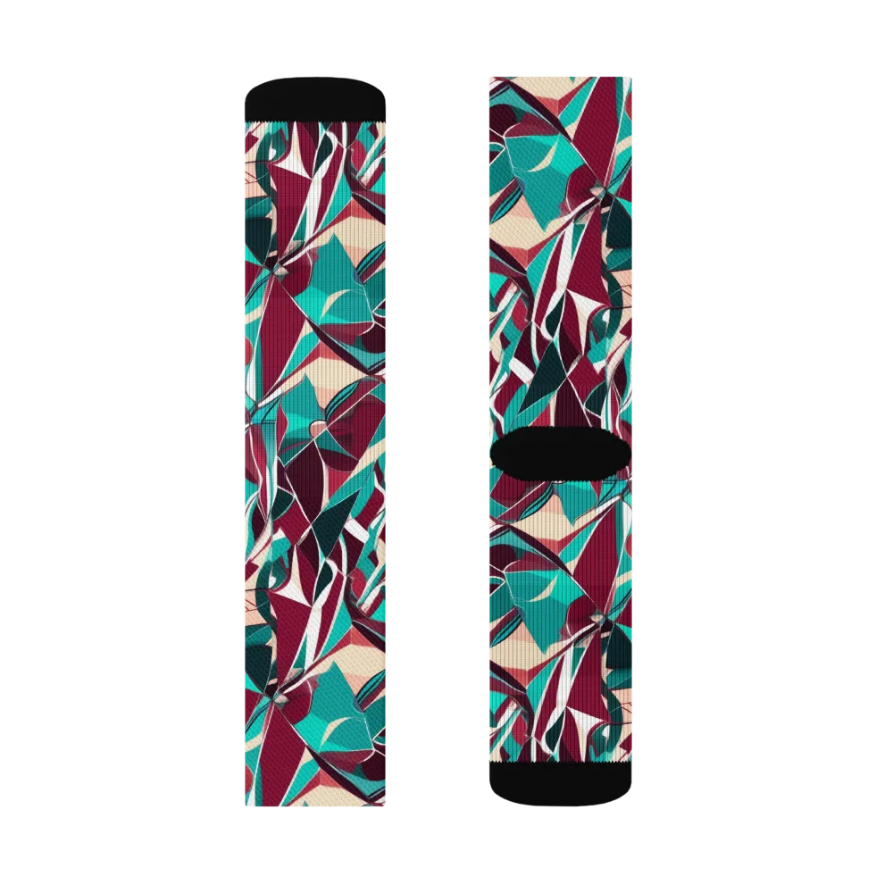 Bordeaux Prism on Socks — Right Sock