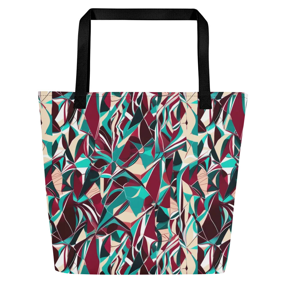 Bordeaux Prism on Large Tote Bag W/ Pocket — Front